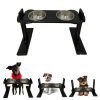 comedero elevado graduable color negro mascotas