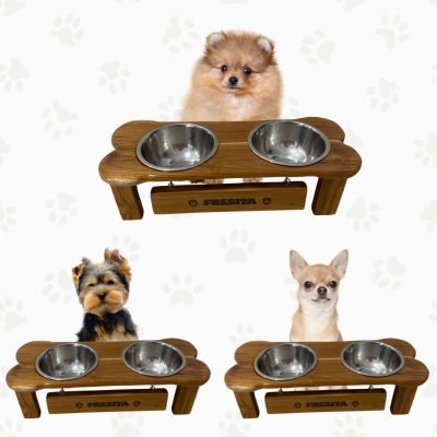 comedero elevado mini para perros redondo